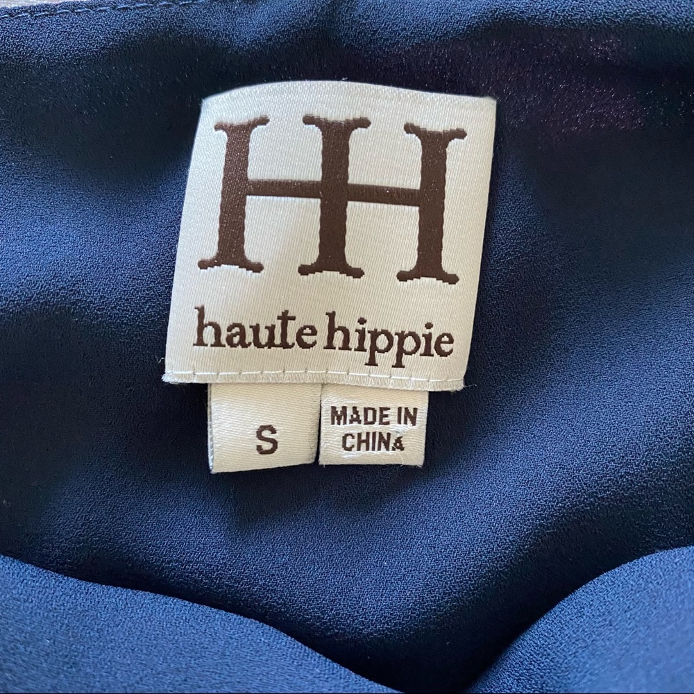 Haute Hippie pink blue 'cotton gin' floral t-strap silk camisole tank size small - Picture 13 of 14